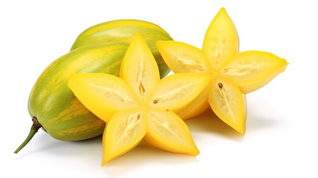 A photo of a star fruit full length photo