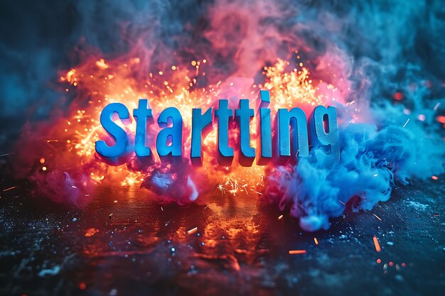 Photo of Starting Text With Firework Effect and Bold Display Font Tex for Content Creator Stream