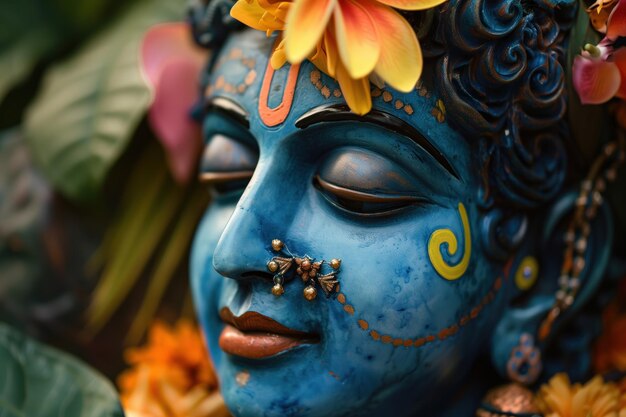 Photo photo of a statue of krishna generative ai