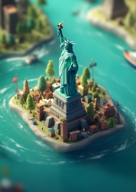 Photo photo statue of liberty 3d new york