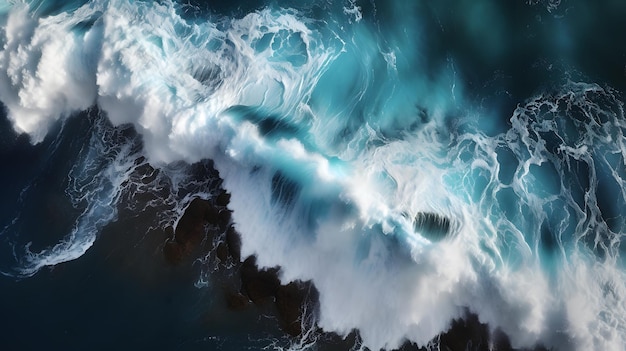 Photo of storm in the ocean with a drone view