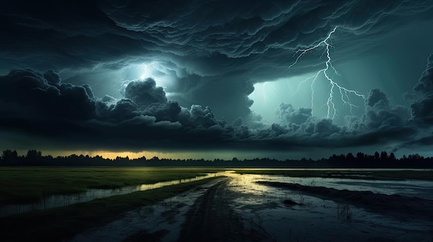 A photo of a stormy sky lightning