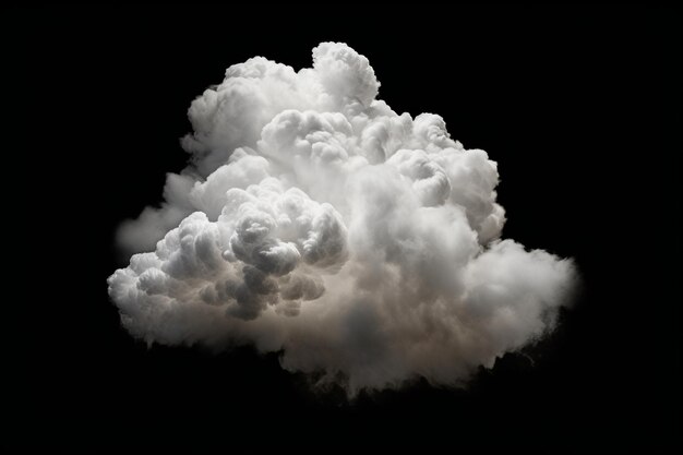 黒の背景に分離された写真の奇妙な雲