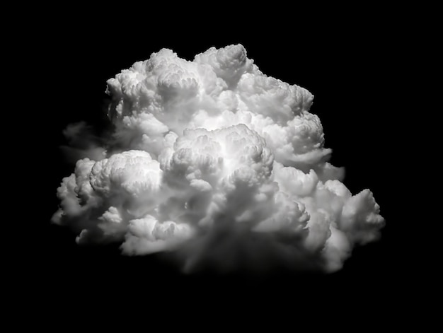 Photo strange cloud isolated on black background