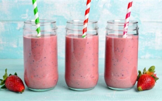 Photo photo of strawberry with strawberry juice with white background