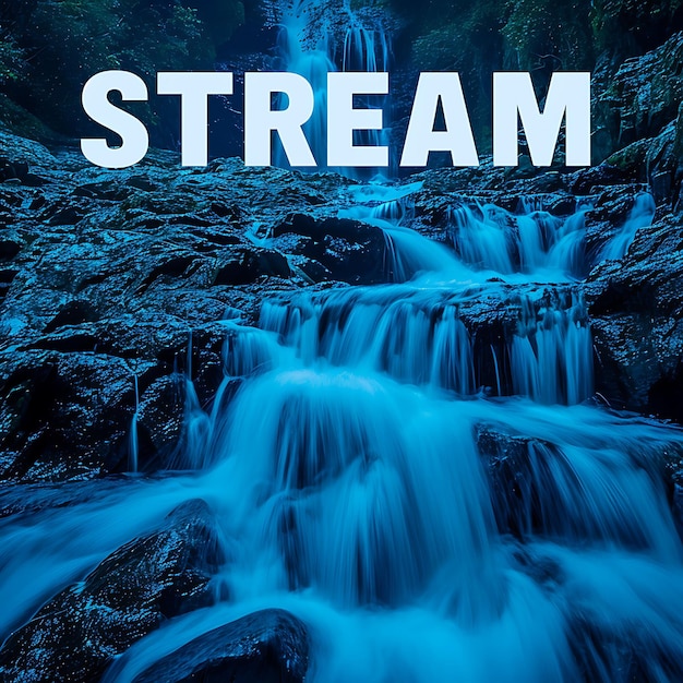 Photo of Stream Text With a Flowing Water Effect and a Liquid Like Fo for Content Creator Stream