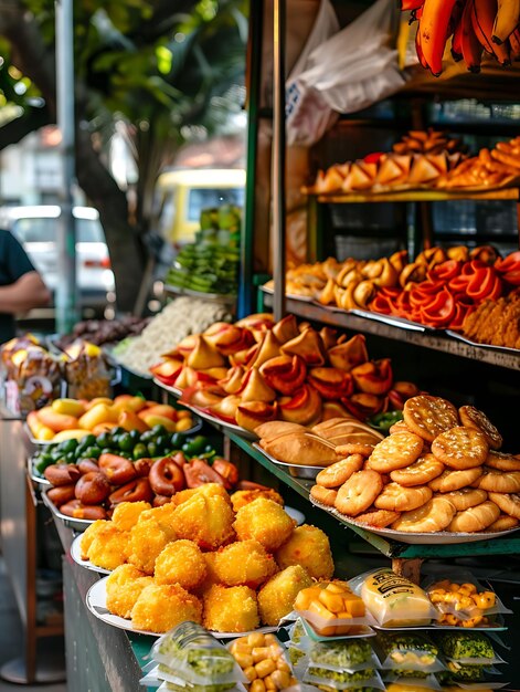Premium Photo | Photo of Street Vendors Selling Traditional Snacks at a
