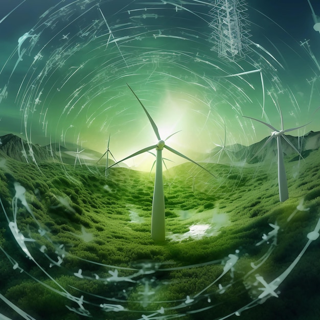 Photo of a striking depiction of green energy sources