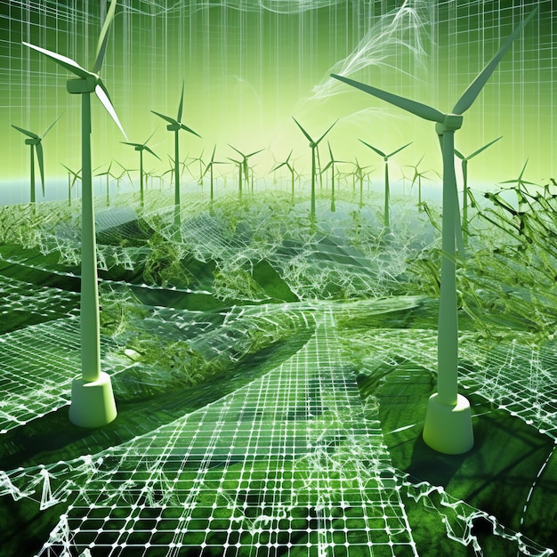 Photo of a striking depiction of green energy sources