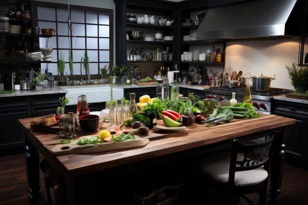 photo studio shoot in the kitchen room professional advertising food photography