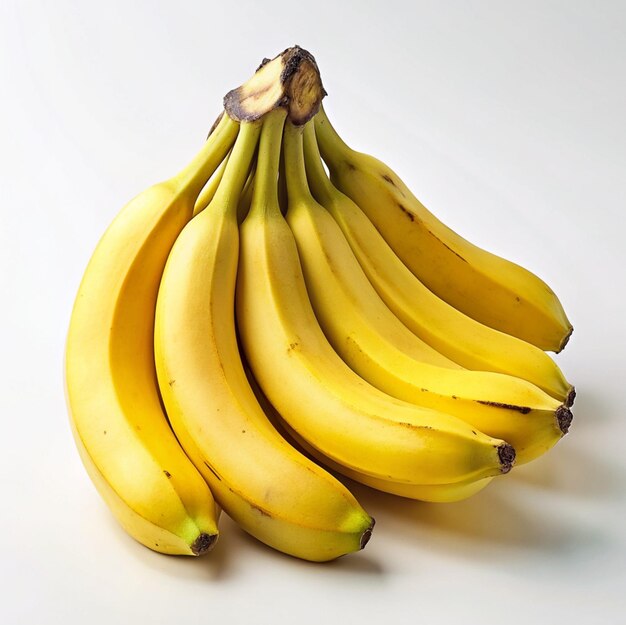 Photo studio shot of bananas bunch isolated on white background