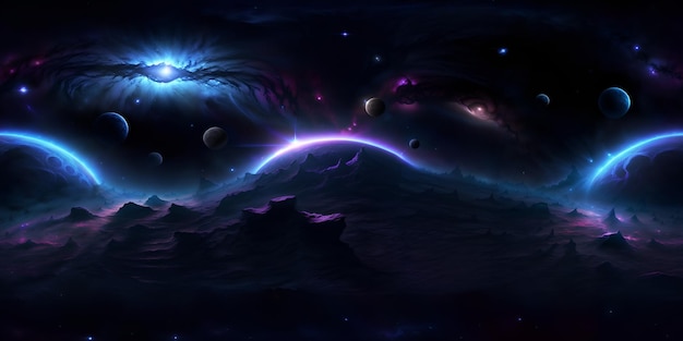 Фото впечатляющей космической сцены с яркими планетами и мерцающими звездами