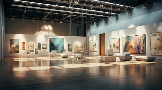 A Photo of a Stylish Art Exhibition Space