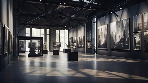 A Photo of a Stylish Art Exhibition Space