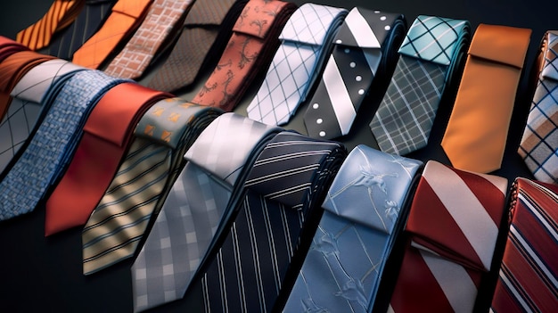 Photo a photo of a stylish collection of formal ties