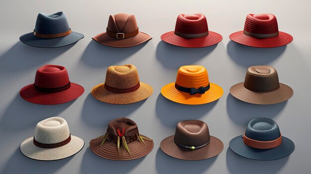 A photo of a stylish collection of seasonal hats