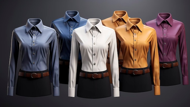 A photo of a stylish collection of work blouses