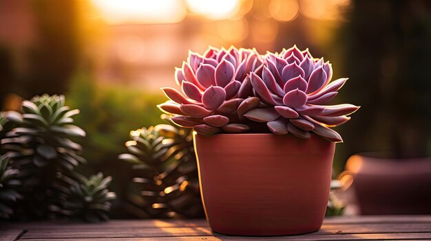 A photo of a succulent plant terracotta pot backdrop