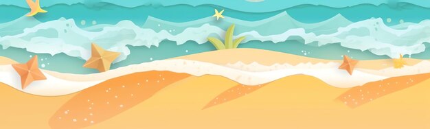 Photo photo summer beach web banner concept with copy space ai generative