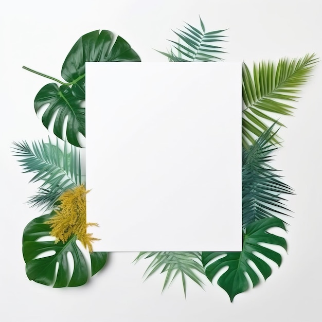 Photo Summer tropical leaves paper of generated ai summer tropical leaves paper