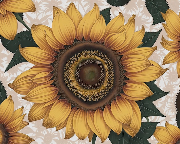 Photo of sunflower vector art illustration design