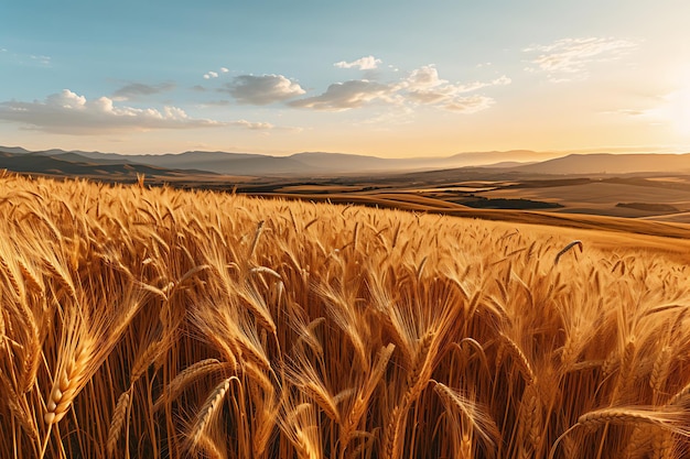 Photo of Sunny Wheat Fields Ready for Harvest