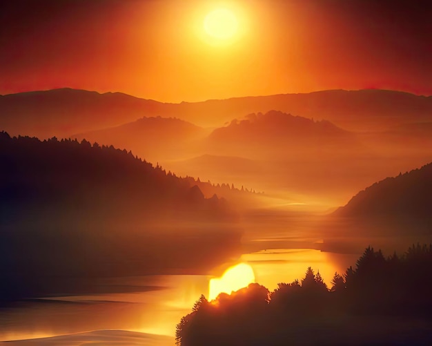 Photo of sunrise over Lake