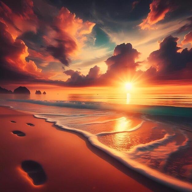 Фото "Восход солнца: спокойствие на пляже"