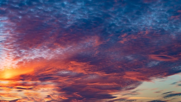 A photo of a sunset with clouds in the sky