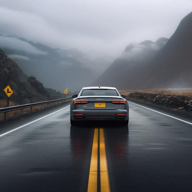 Photo photo of super fantastic car on the road