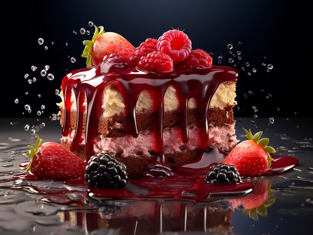 photo of sweet cakes with cream Tasty or delicious dessert concept