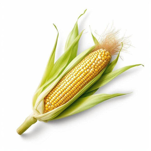 Photo sweet corn cobs with husks