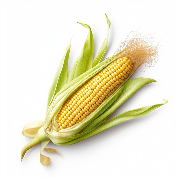 Photo sweet corn cobs with husks