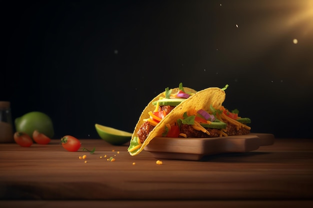 Photo of tacos with vegetable and meat