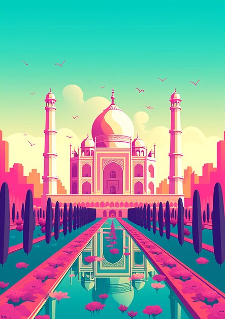 Foto una foto del taj mahal