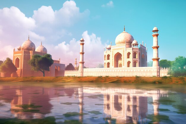 Foto una foto del taj mahal