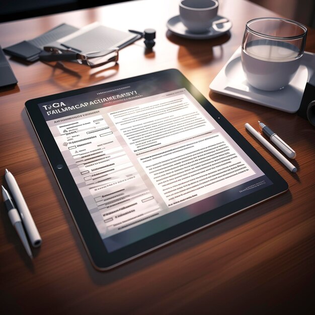 Photo photo of a tax preparation checklist on a tablet screen