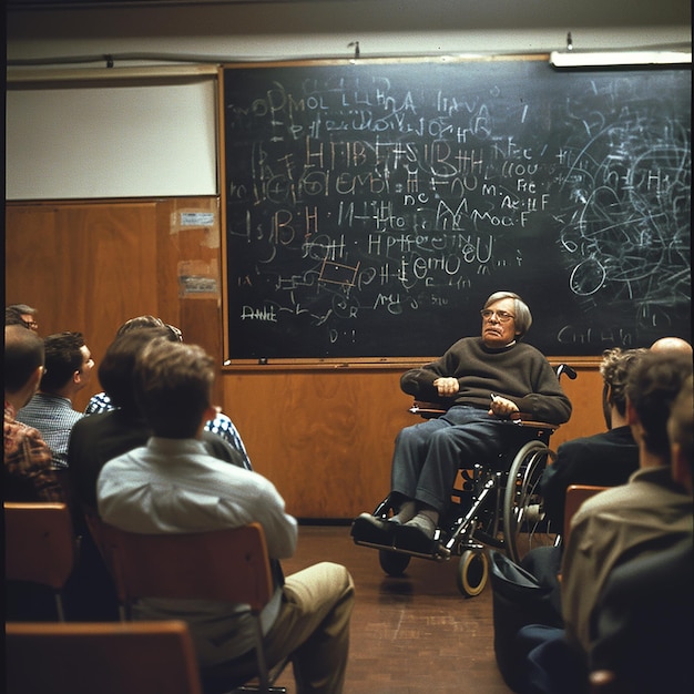 photo of a teacher using a wheelchair