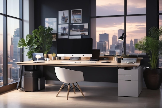 Photo of TechInspired Modern Desktop office desk