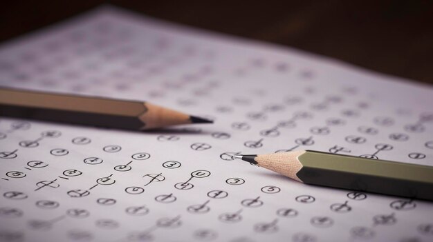 A Photo of a Test Paper with Multiple Choice Questions