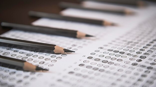 A Photo of a Test Paper with Multiple Choice Questions