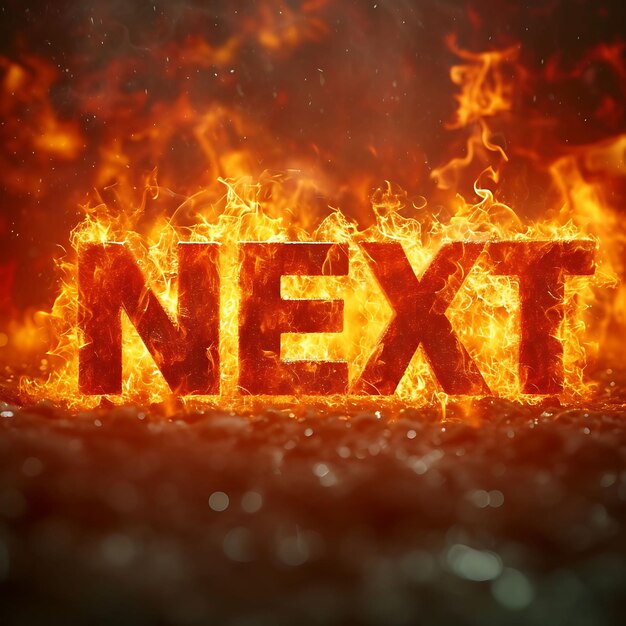 Photo of Next Text With Fire Effect Explosive Style and Bold Font Pla for Content Creator Stream