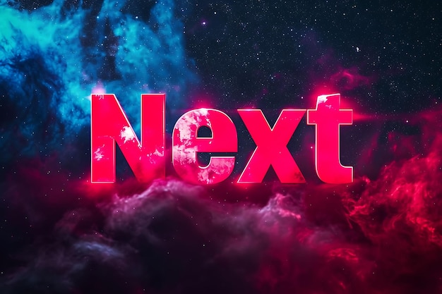 Photo of Next Text With Glitch Effect and Futuristic Style Font Text for Content Creator Stream