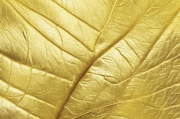 Photo Texture Of Gold Foil Shiny Yellow Leaf
