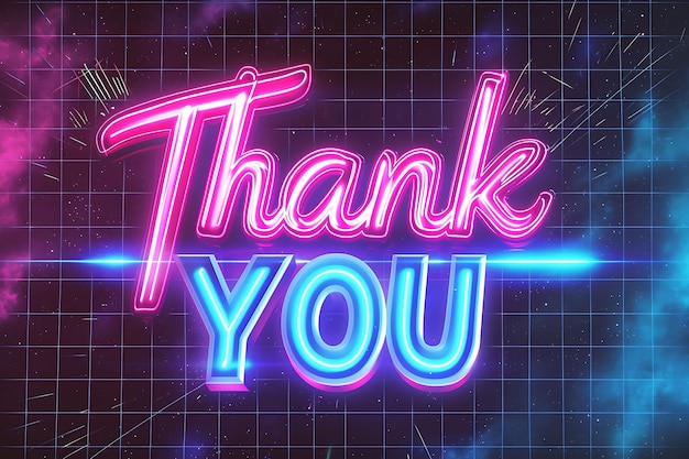 Photo of Thank You Design With Holographic Effect and Metallic Style for Content Creator Stream