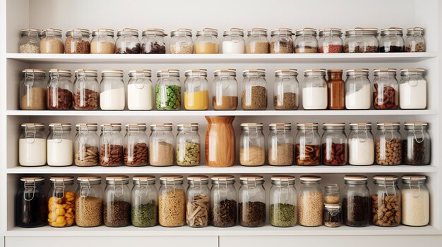 Photo a photo of tidy and organized pantry