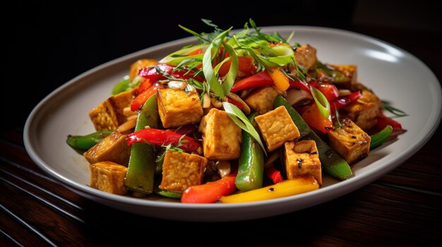 Photo photo of tofu stirfry as a dish in a highend restaurant