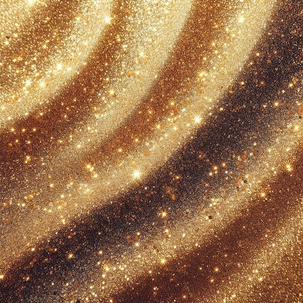 Photo top view golden glitter background