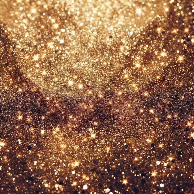 Photo top view golden glitter background