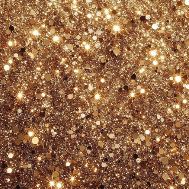 Photo top view golden glitter background